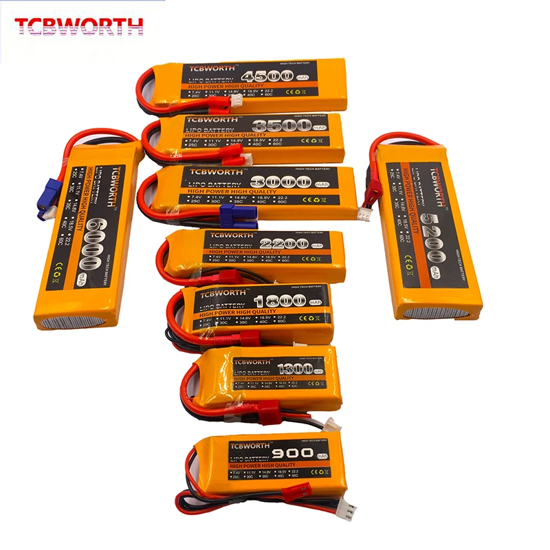 Akumulator do RC LiPo 2S 7.4V 1500mAh 3000mAh 4200mAh 5200mAh 6000mAh 25C 35C 60C dla samolotu RC helikopter dron samochód 2S LiPo