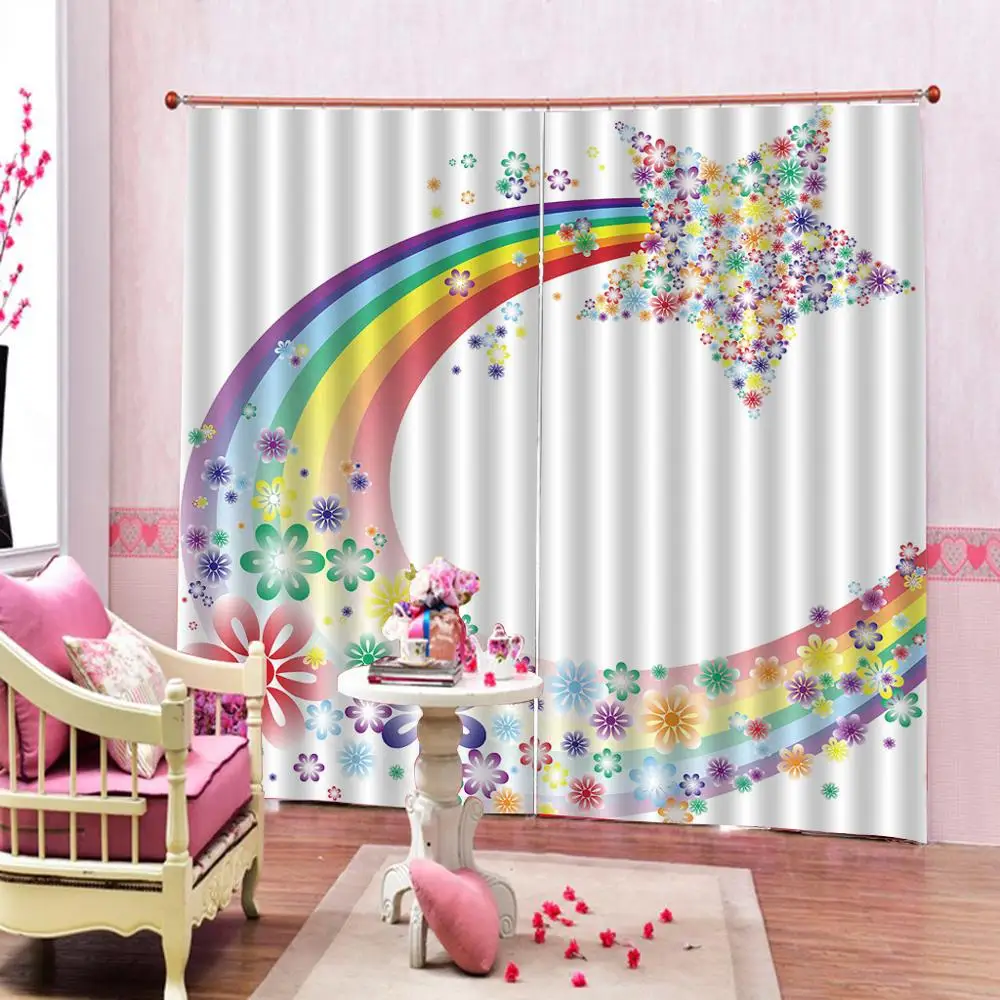 Curtain office Bedroom 3D Window Curtain Luxury living room decorate Cortina cartoon moonglight curtains