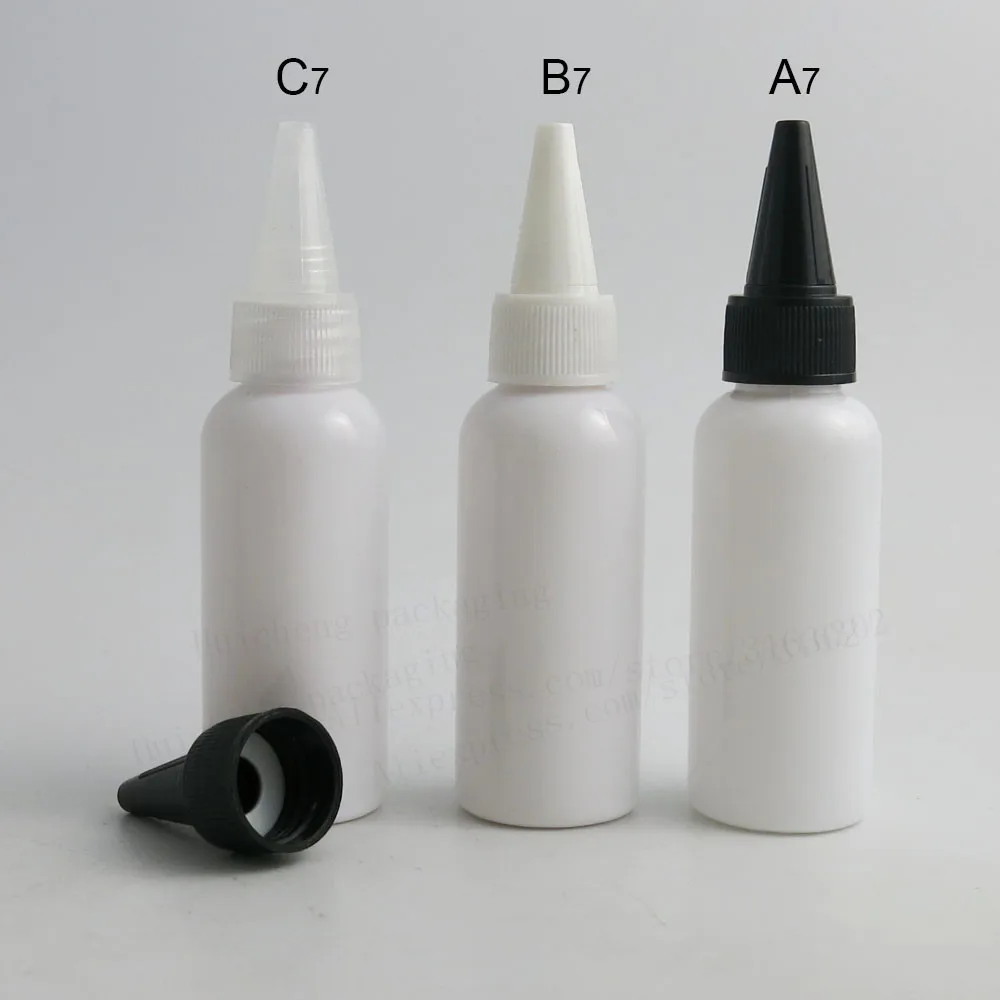 50 x 50 ml per esterni Bottiglia vuota in plastica PET blu ambra verde rosso trasparente bianco con tappo di erogazione Contenitore per shampoo cosmetico da 50 cc