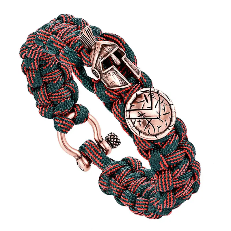 Outdoor Survival Men Bracelet Spartan Helmet Umbrella Rope Bracelets Pulseira Luxury Handmade Rope Bracelet Retro Ladies Jewelry