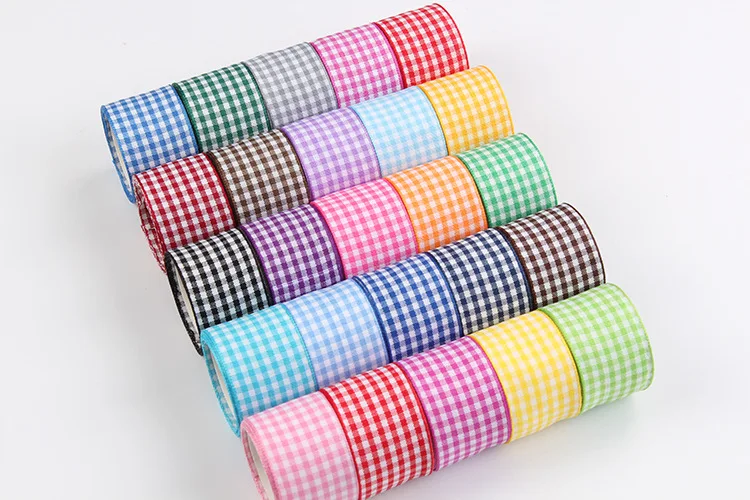 5 Meter Gitter-Satinbänder, DIY-Bowknot-Band, Schleife, Bastelbedarf, Ripsband, Mädchen-Haar-Accessoires, Bänder aus Satin – Detail 6
