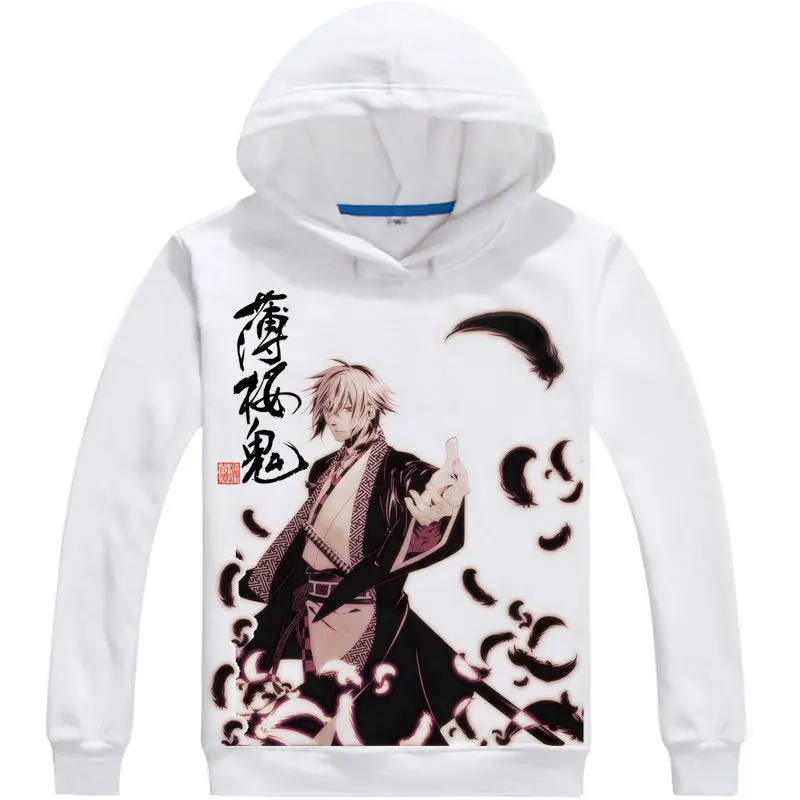 

Hakuouki Shinsengumi Kitan Hoodie Anime Hijikata Toshizo Cosplay white hoodies Cute Sweatshirts Japanese Cartoon Fans