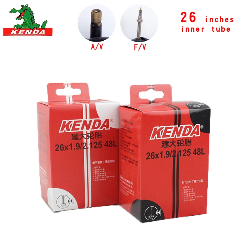 Kenda Bicycle Inner Tube Mountain Bike Tube Tires 26*1.5 1.75 1.95 2.125 S/V F/V Cycling Bicycle parts butyl rubber Inner Tube