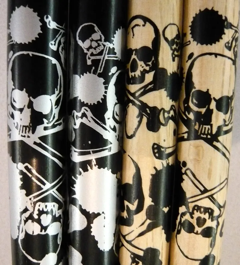 TAMA 5A 7A 5B Oak Sticks Of Doom - Skull Natural/Black, Made in Japan