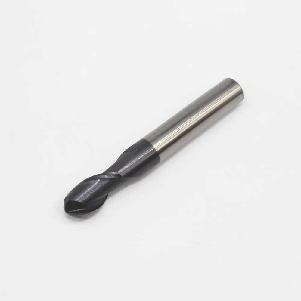 1PC 1mm 2mm 3mm 4mm 6mm 8mm 10mm 12mm HRC45 2 Flutes Endmill Shank Tungsten Solid Carbide Tapered Ball Nose End Mills