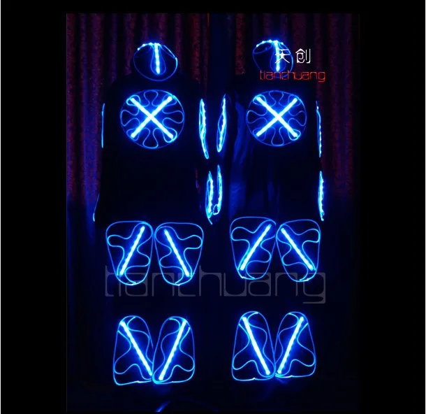 TC-87 Men Full color robot costume LED colorful light RGB suit party wear ballroom dance luminous cloth Programmable performance