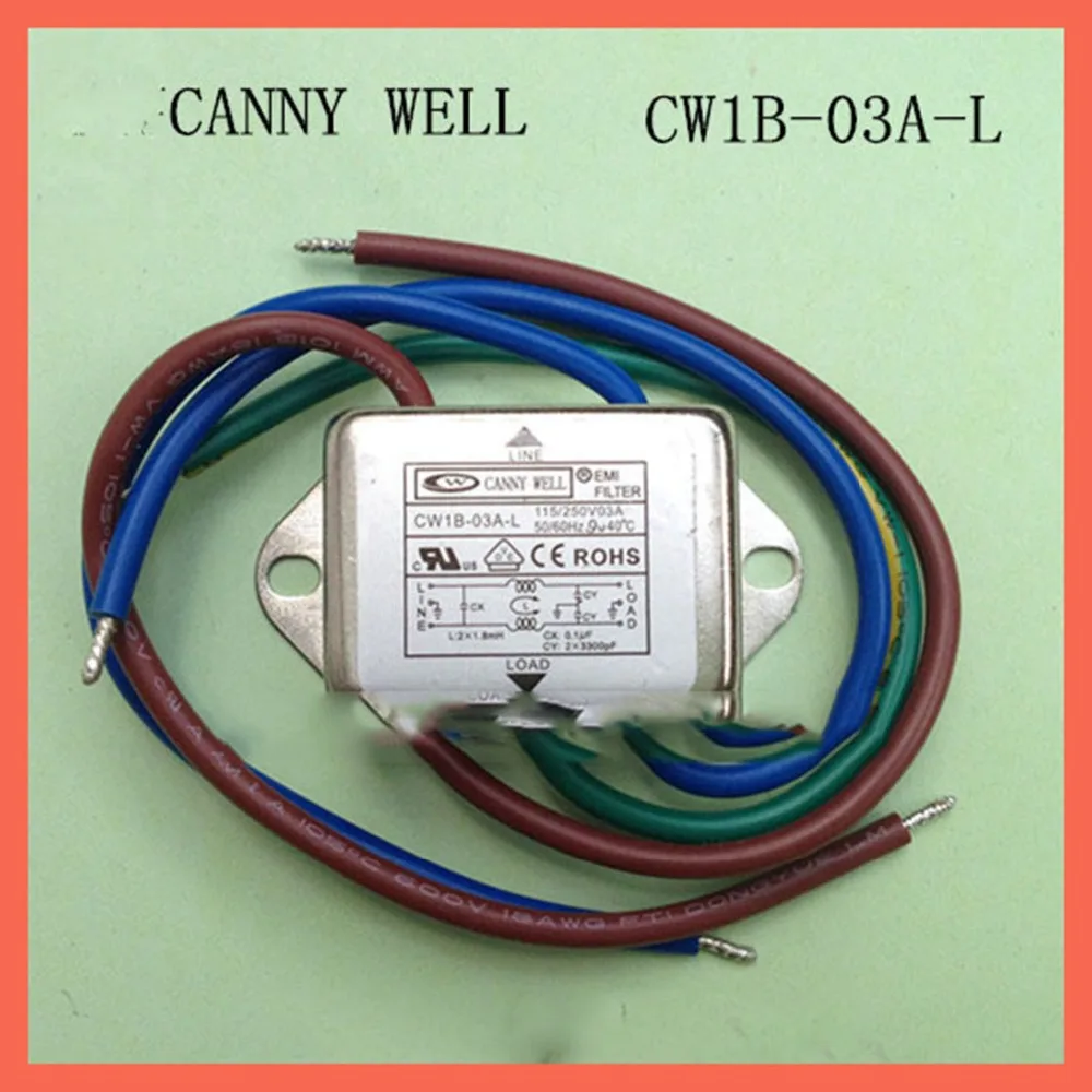 CW1B-03A-L  110-250 V3A ,CANNY WELL EMI Filter power supply filter Electricity Generation Motor  Accessories