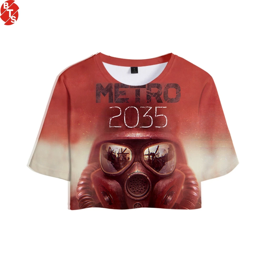 Metro Exodus 3D Printed Women Crop Tops Fashion Summer Short Sleeve T-shirts 2019 Hot Sale Casual Streetwear T shirts