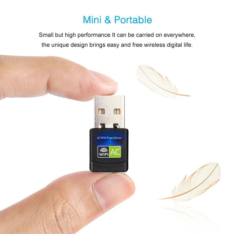 USB WiFi Adapter Network Card USB Ethernet 600Mbps 5Ghz Wi-Fi Adapter WiFi Receiver PC Antenna WiFi Dongle USB Wi Fi Adapter