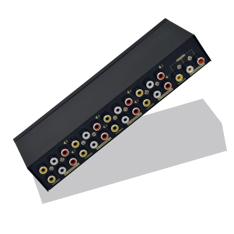 8 Port AV Commutateur Distributeur RCA Audio Vidéo Splitter Switcher TV DVD Moniteur 8 en 1 sortie FJ-801AV