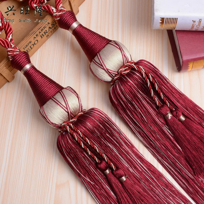 

XWL 2Pcs/Pair Curtain Tassel Brush Tieback Hanging Ball Straps Lashing Bind Ropes Belt Curtain Accessories Clasp Tie Tape Back