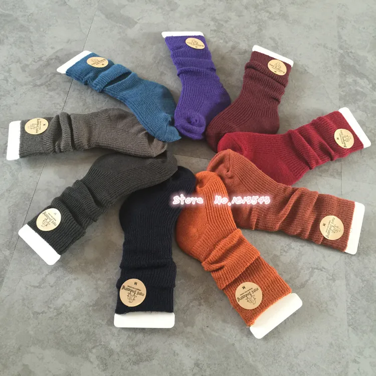 One Pairs 2-4Y 4-6Y Fashion Kids Boy and Girl Winter Slouch Socks Children Thick Warm Cotton Socks Baby Sock Solid Color Unisex