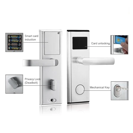 Imagem -02 - Smart Rfid Card Door Lock Fechadura Elétrica do Hotel Boa Qualidade Venda Quente Aço Inoxidável