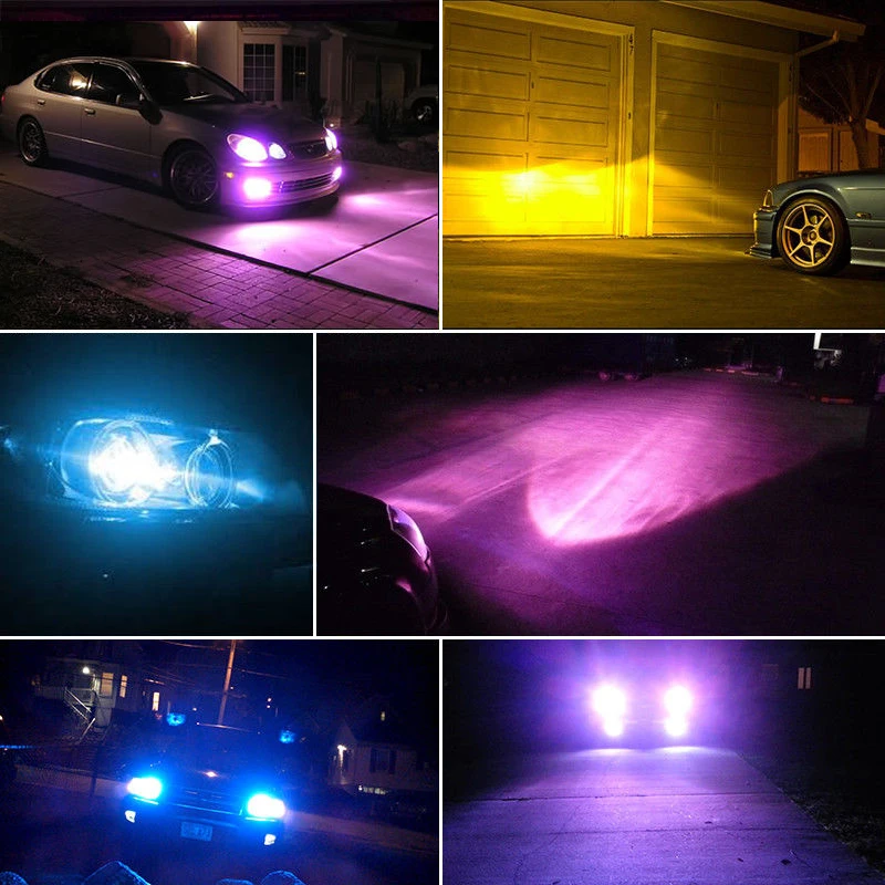 Niscarda 2Pcs H4 H1 H3 H7 H8 H11 9005 9006 80W Car LED RGB Headlight Kit Phone APP Control Bulb Lamp
