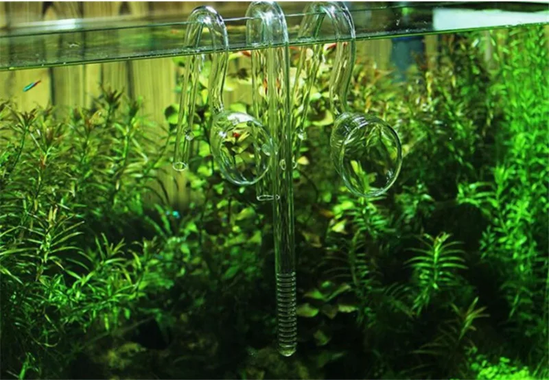 Tubo de vidrio para acuario, espumador de superficie giratoria de lirio, amapola, peonía, entrada, salida, 13mm, 17mm, filtro de tanque de plantas de agua, calidad ADA mini