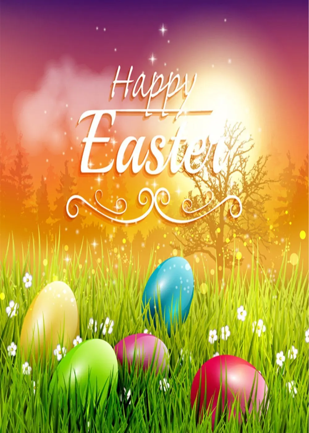 Capisco Happy Easter Day Theme Green Grass Children Photo Background Vinyl Cloth Photography Backdrops for Photo Studio