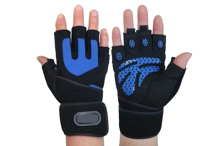 Pro Durable Fitness thicken Sports men durable Gym Gloves mitts Weight lifting Weightlifting with 47 cm wrist protect