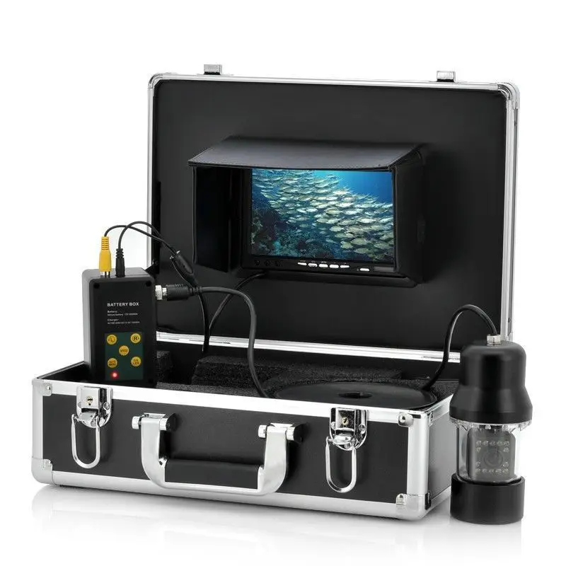 7 inch LCD 600TVL White LED Underwater 360 Degree Rotate Fishing Camera DVR System 20M cable