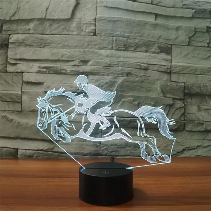 Horse Racing 3d Night Light Led Usb 3d Lamp For Home Decor For Kids Toy Gift 7 Color Change Desk Lamp Led Night Light