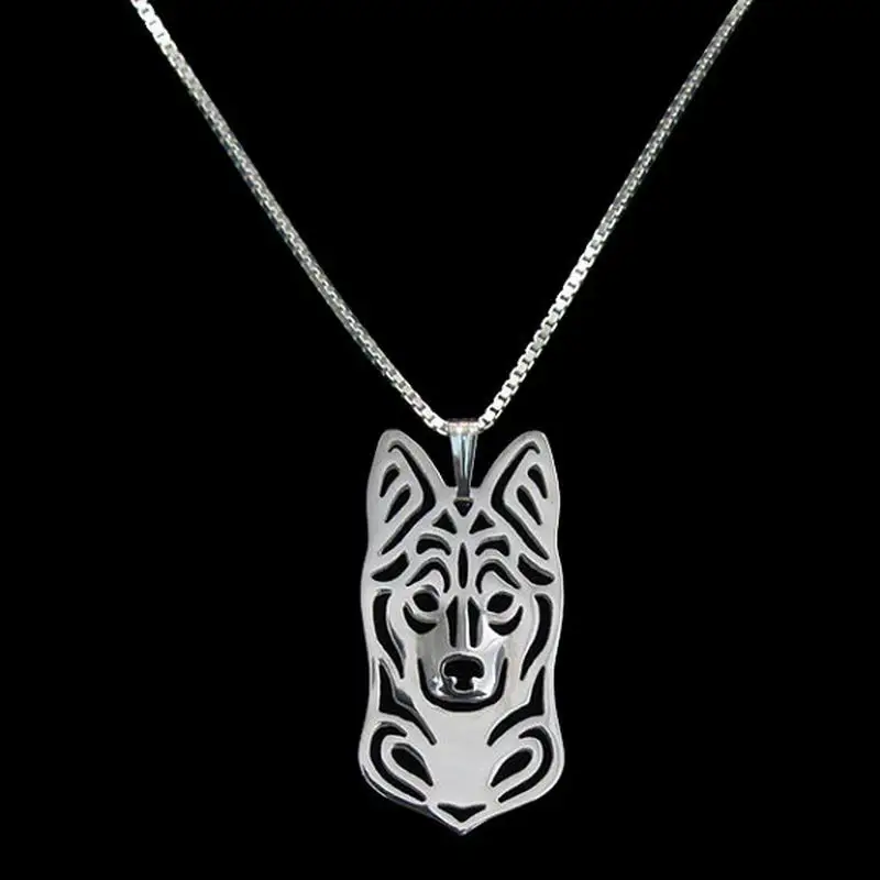Fashion Women's Alaskan Klee Kai Necklaces Lovers Jewelry Alloy Dog Shaped Necklaces Drop Shipping