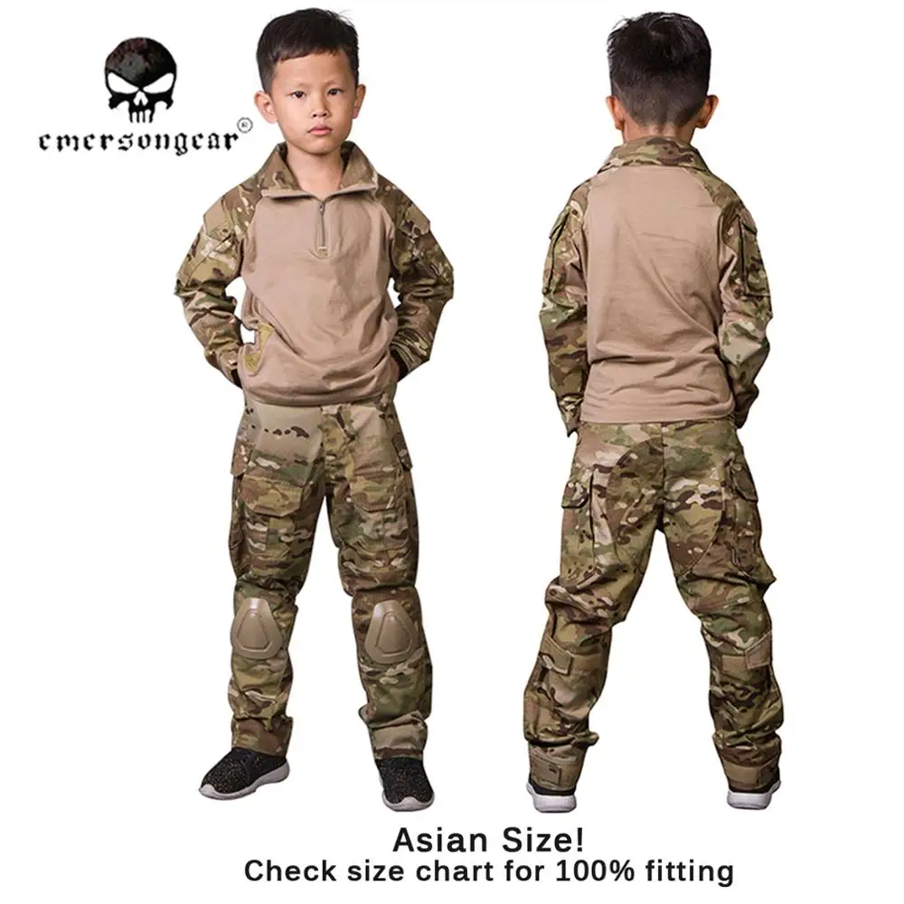 Emersongear Gen3 Combat Shirt Pants Suit For 6Y-14Y Children Airsoft Tactical bdu Uniform Multicam EM6895