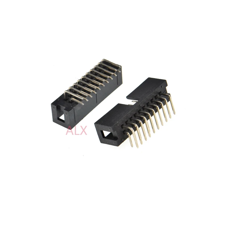 10pcs dc3-20p 2.54MM pitch JTAG ISP MALE SOCKET Right Angle idc box headers PCB CONNECTOR DOUBLE ROW 2x10PIN DC3 20 PIN HEADER