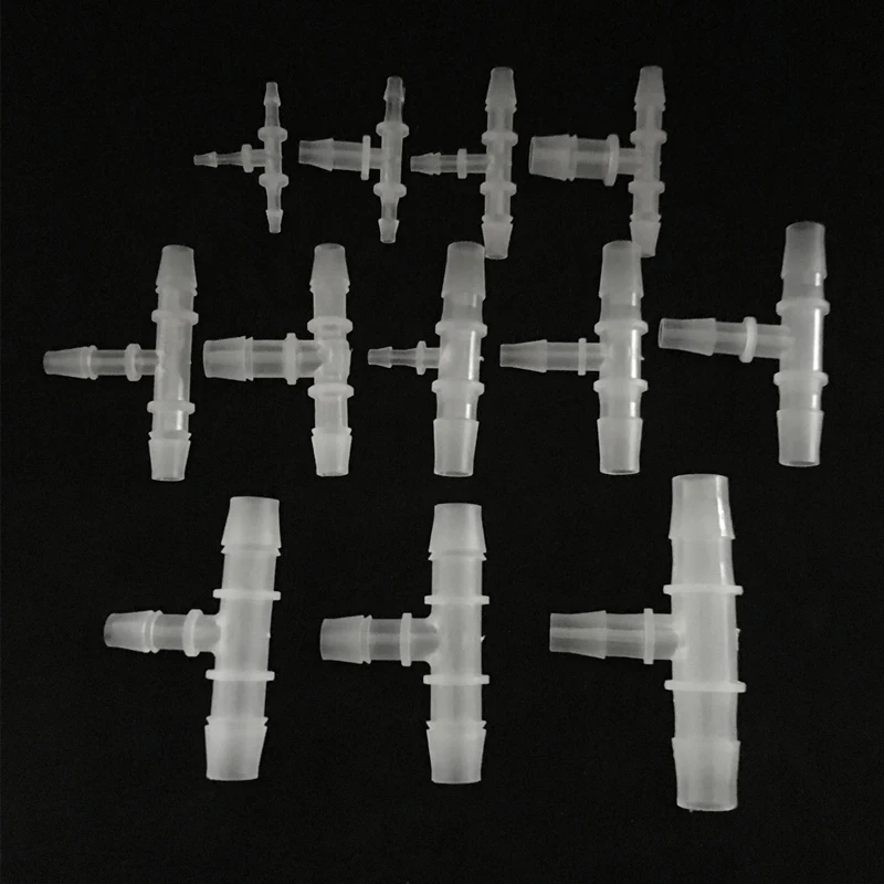 

5Pcs/Pack 3mm-14mm PP Plastic Reducing Tee Connector For Silicone tube Soft Hose Joint Adapter