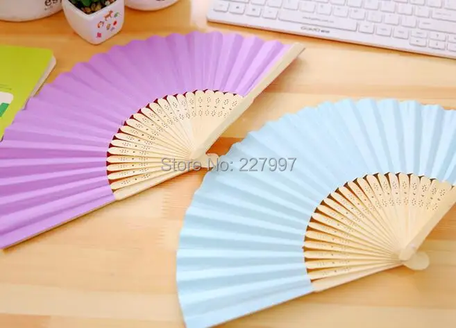 200pcs/lot Free Shipping Fashion Wedding Paper Fan Bride Hand Fan with bamboo ribs Craft Fan wedding Favor party gift