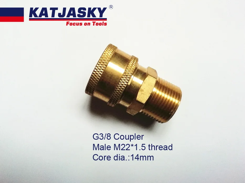 G3/8 quick ball release coupler Male thread M22*1.5 core 14mm adapter high pressure gun quick release chuck hose connector