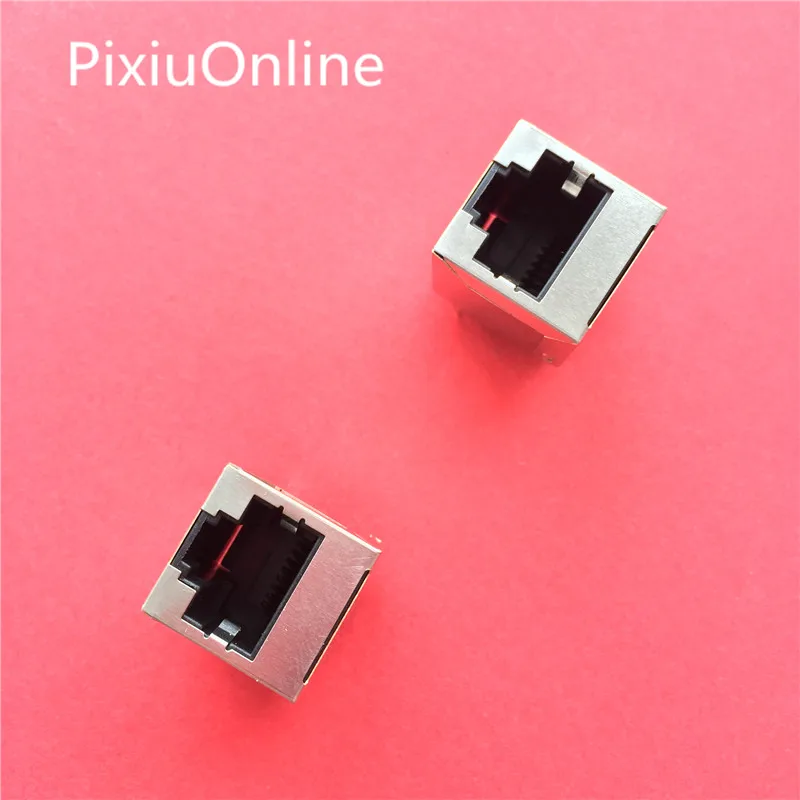 2PCS YT2035 Connectors RJ45 5224 Belt lamp Vertical Belt lamp RJ45 Socket Network interface Network socket 5224-8P8C  Brass Pin