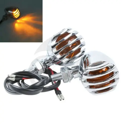 

New Chrome Turn Signal Lights Blinker For Harley Chopper Sportster Dyna Softail