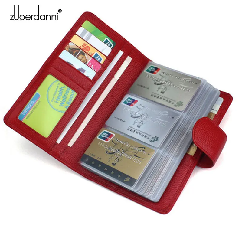 114 Slots Genuine Leather Credit Card Holder Business Card Case High Quality Bank/ID Card Holder Luxury Card Bags Large Capacity