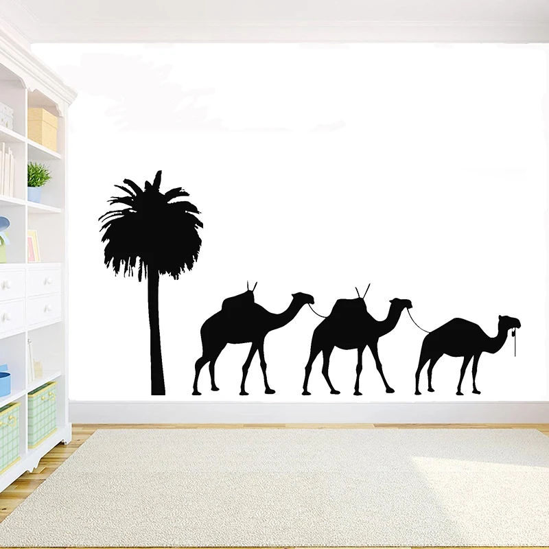 Desert Camels Wall Decal DIY Room decoration vinyl Animals sticker Home Decor For Childroom Teen room Bedroom Guestroom G1000