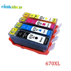 Einkshop – cartouches d'encre de rechange pour imprimante hp 670, 670xl, pour Deskjet 3525, 5525, 4615, 4620, 4625, 6525