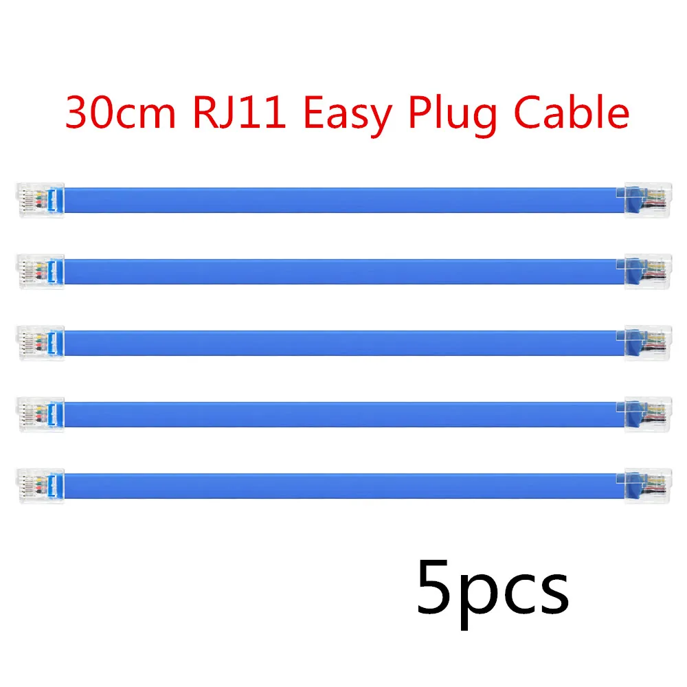 

New!5pcs 30cm Blue RJ11 Easy-plug Connection Cable with Crystal Port for Easy-plug board / Easy-plug sensor