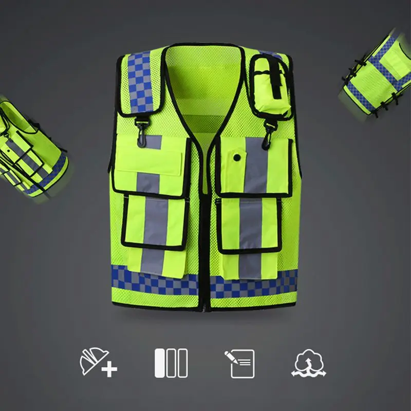 High Visibility Running Reflective Vest Working Clothes Motorcycle Cycling Sports Outdoor Reflective Safety Clothes