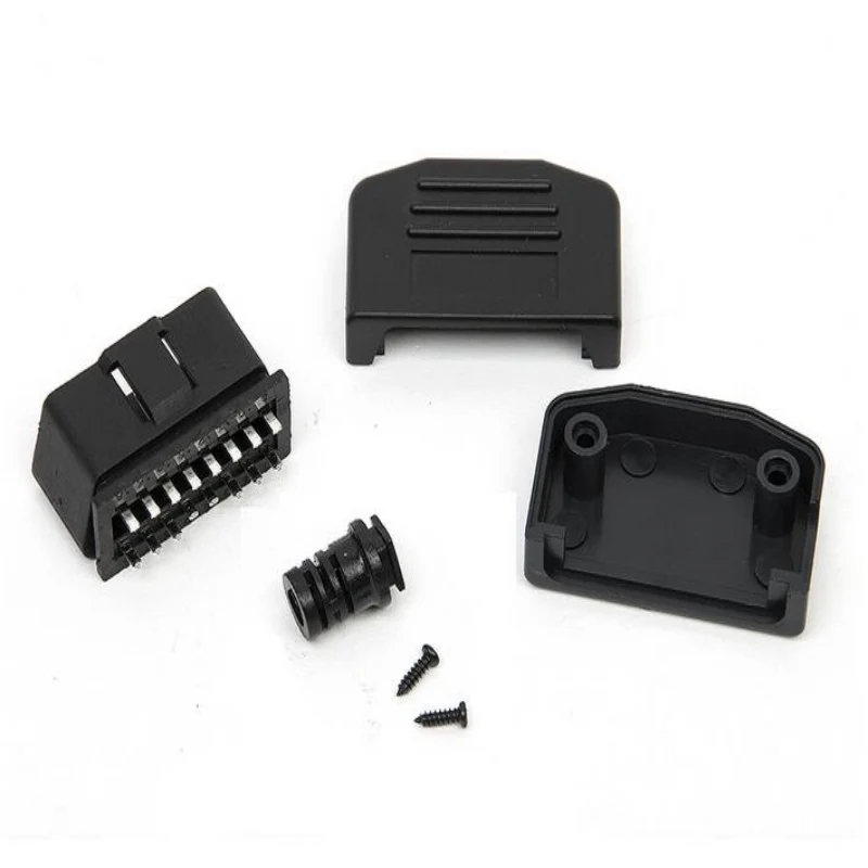 

50pcs/lot Automotive Male Connector OBD2 Connector Plug + Housing + Line Card + Screw OBD Plug J1962M