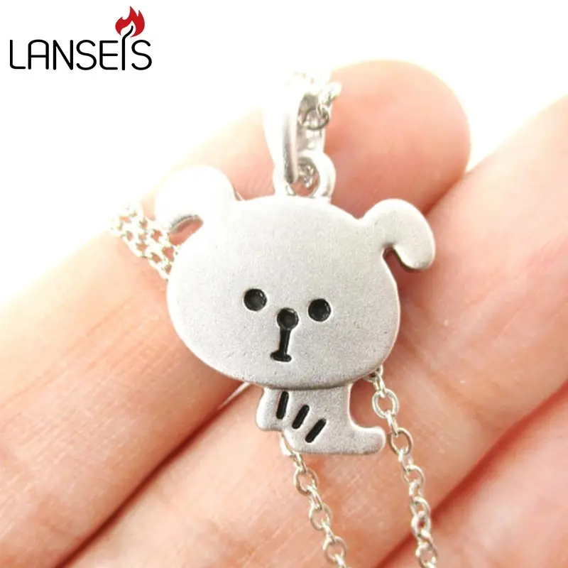 

10pcs Kawaii Puppy Dog Shaped Animal Charm Necklace in Handmade Animal women Jewelry