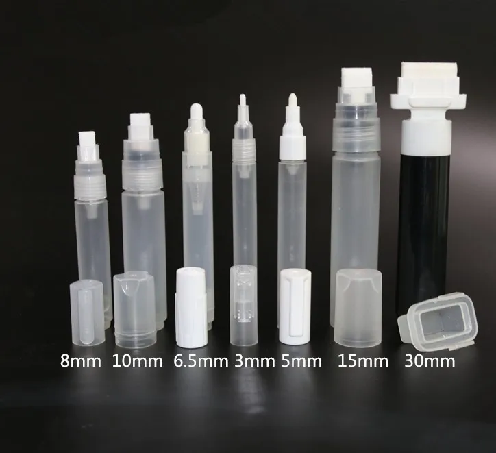 

Band NEW nib 3mm 5mm 6.5mm 8mm 10mm 15mm 30mm empty liquid chalk marker barrels pen 5pcs/lot