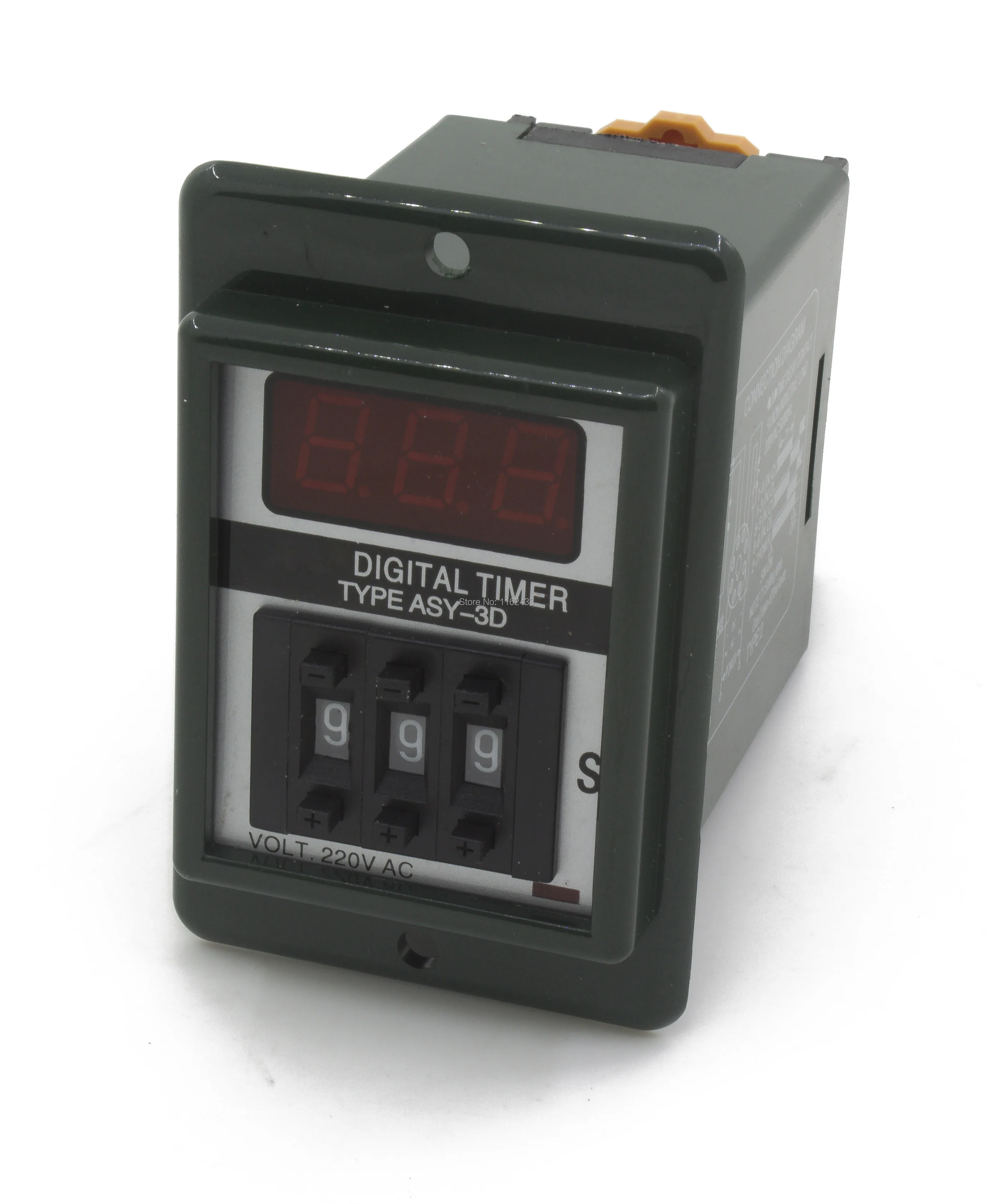 ASY-3D black AC 220V time relay with socket ASY series 220VAC timer with base