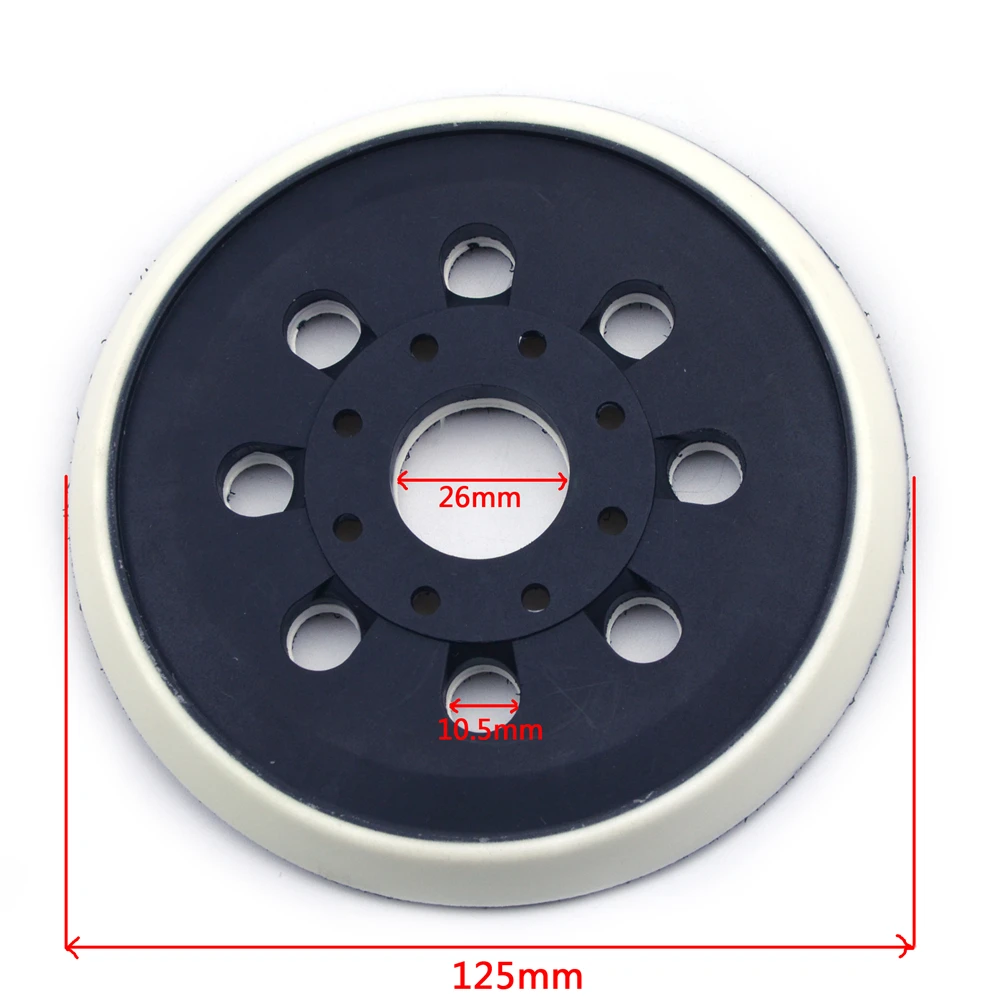 POLIWELL 5 inch 125 mm 17 Holes Backing Pad Hoop & Loop Sanding Pads for Sanding Disc Holder Dust Free Electric Power Sander Pad