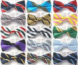 Stripe Bow tie Pre-tied Tuxedo Necktie Woven Groom Wedding Mariage Party BowTie Neckwear Sell Off