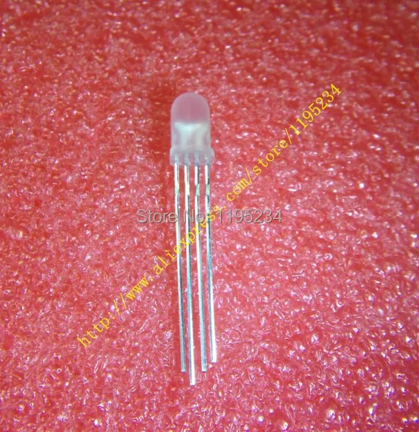  100pcs 5mm RGB LED Common Cathode Tri-Color Emitting Diodes f5 RGB Diffused