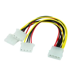 4pin IDE Power Splitter Cable 4Pin Molex Male to 3 Port IDE Female Cables Power Supply Adapter for PC Computer