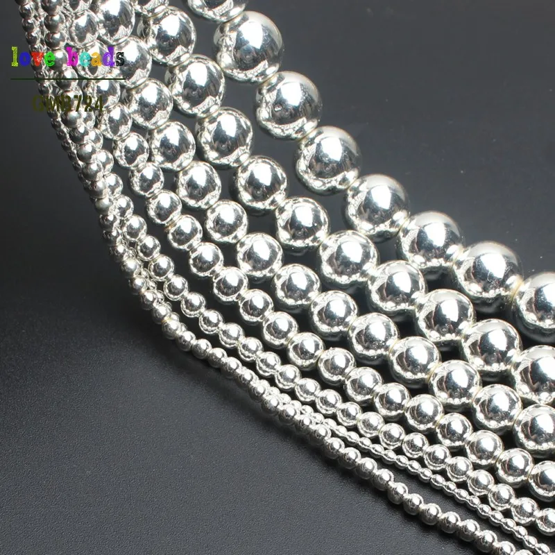 Natural Silver Plated Hematite Beads for DIY Jewelry