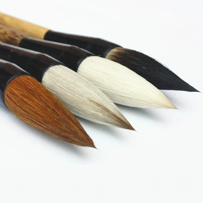 Chinese Traditional Calligraphy Brush Pen Wolf Goat Hair Hopper-shaped Brushes Woolen Weasel Bear Multiple Hair Writing Painting