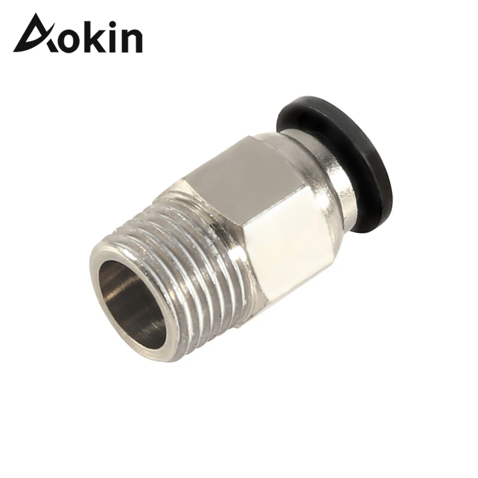 Aokin PC4-01 Pneumatic Connector 3D Printer For E3D V6 J-head Bowden 1.75mm PTFE Tube Connector Quick Coupler Fittings Hotend