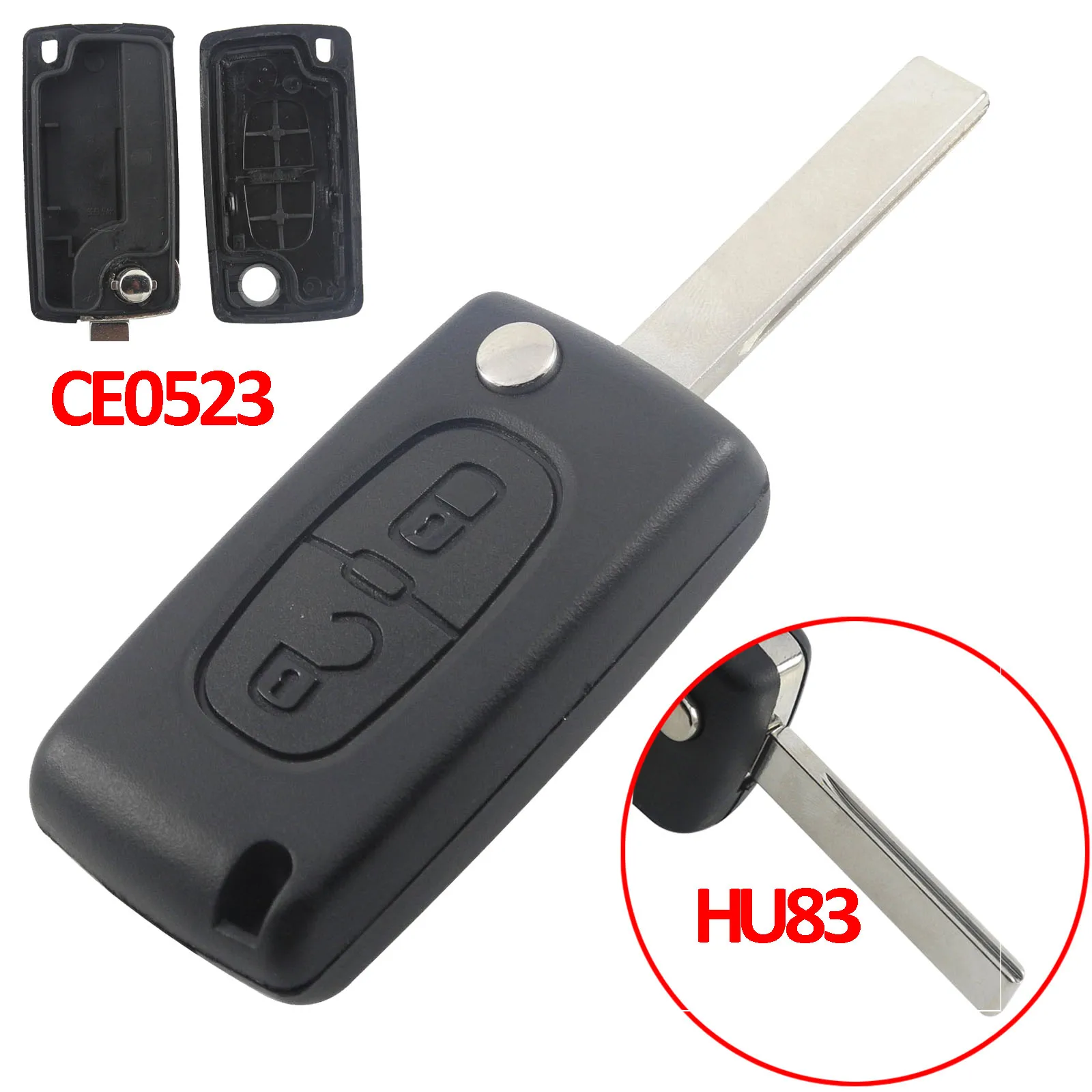 Jingyuqin CE0536/523 Flip Remote Key Case Shell Für Peugeot 307 308 407 408 Citroen C3 C4 C5 C6 Berlingo Picasso Xsara HU83/VA2