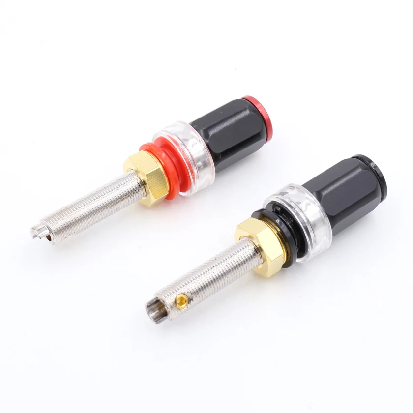 4pcs Rhodium Plated Speaker Terminal Binding Post Socket Long HIFI