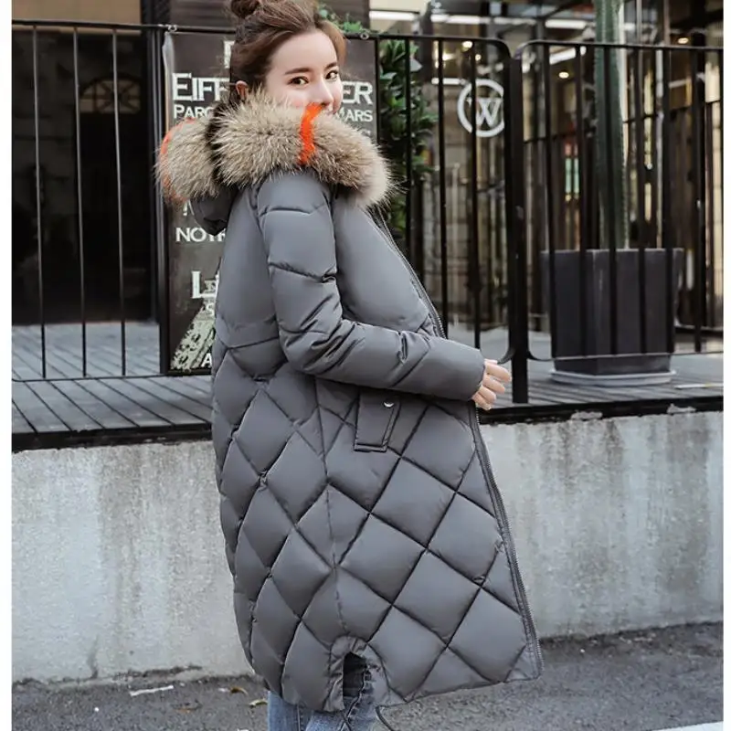 ENLU Neue Lange Parkas Weibliche Frauen Winter Mantel Dicke Warme Baumwolle Mit Kapuze Jacke Frauen Oberbekleidung Parkas für Frauen Winter